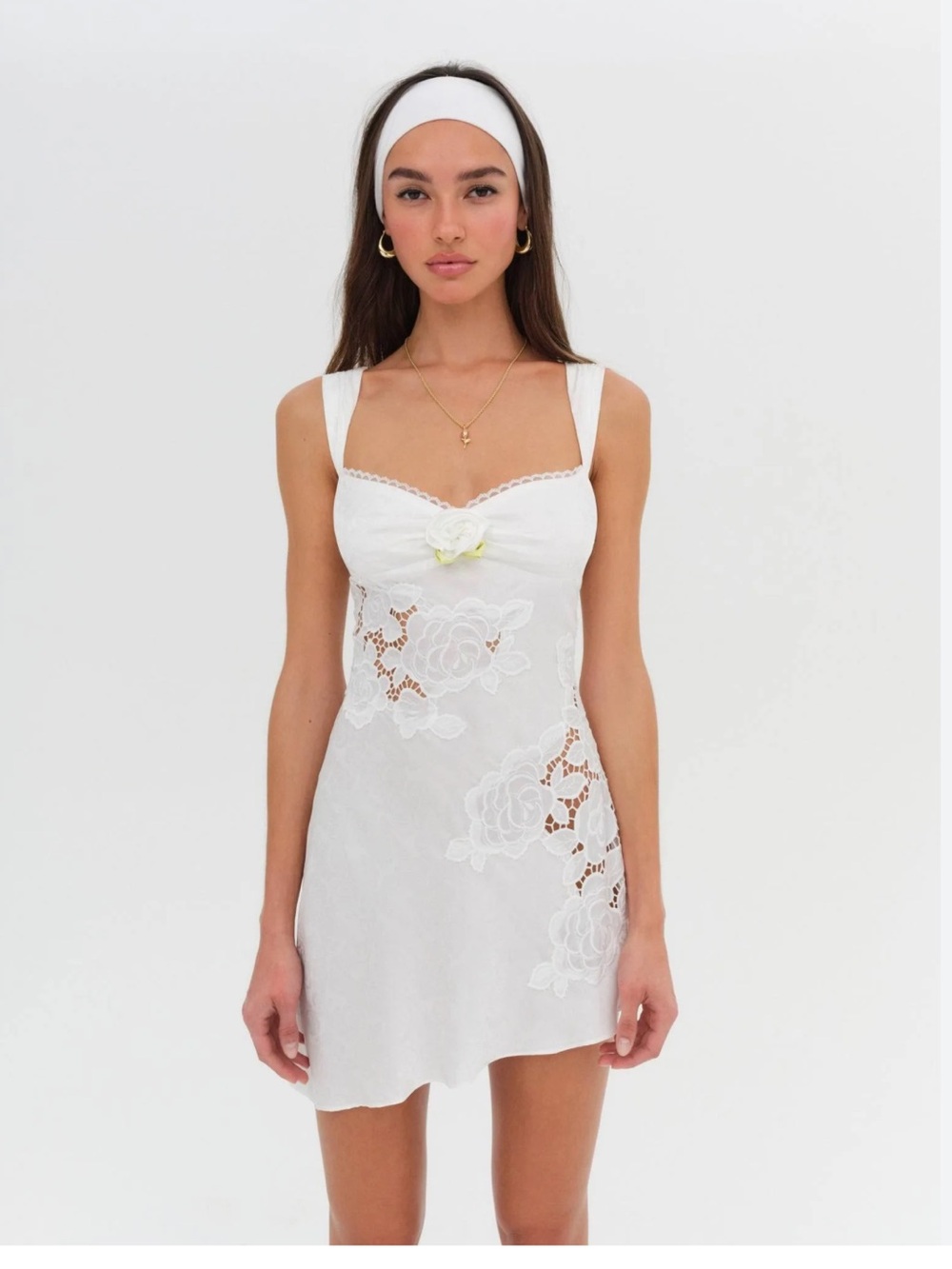 For Love And Lemons Claudia Mini Dress in White - Picture 2 of 5